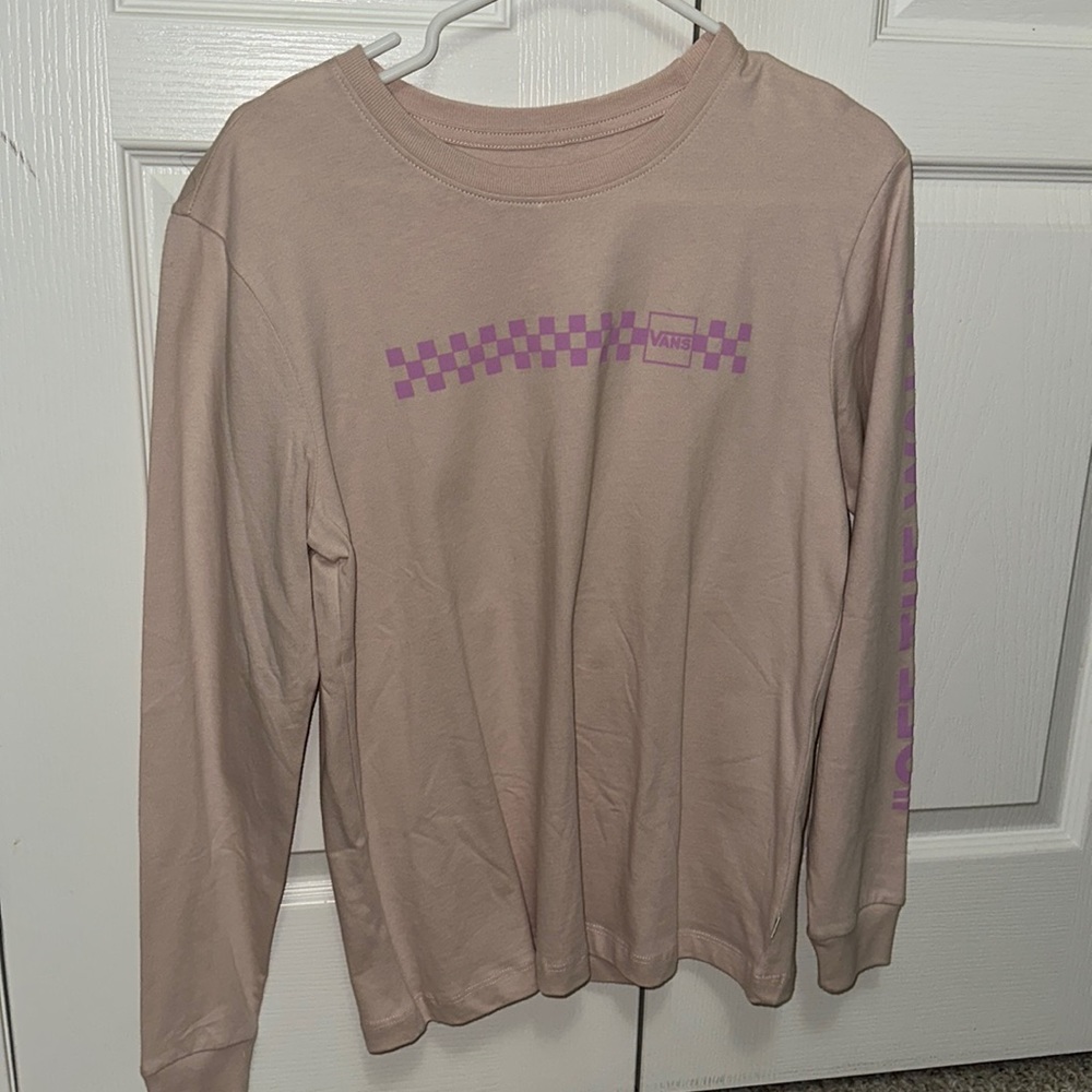 baby pink Vans long sleeve